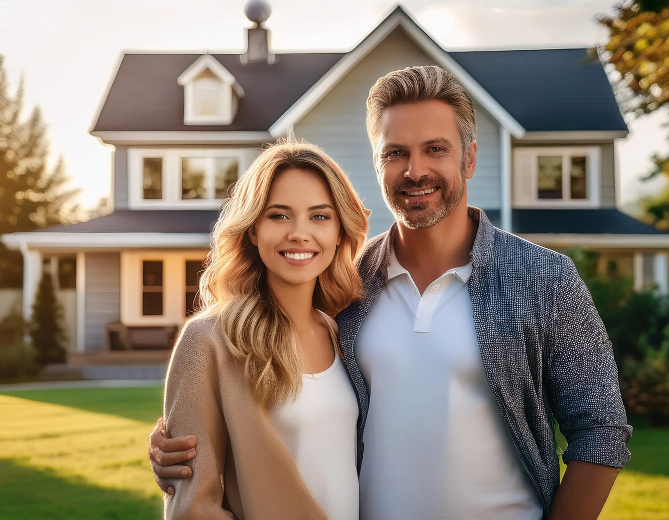 Tax consequences of adding name to deed canada Firefly A smiling family standing in front of their home symbolizing security and ownership. 79380 3